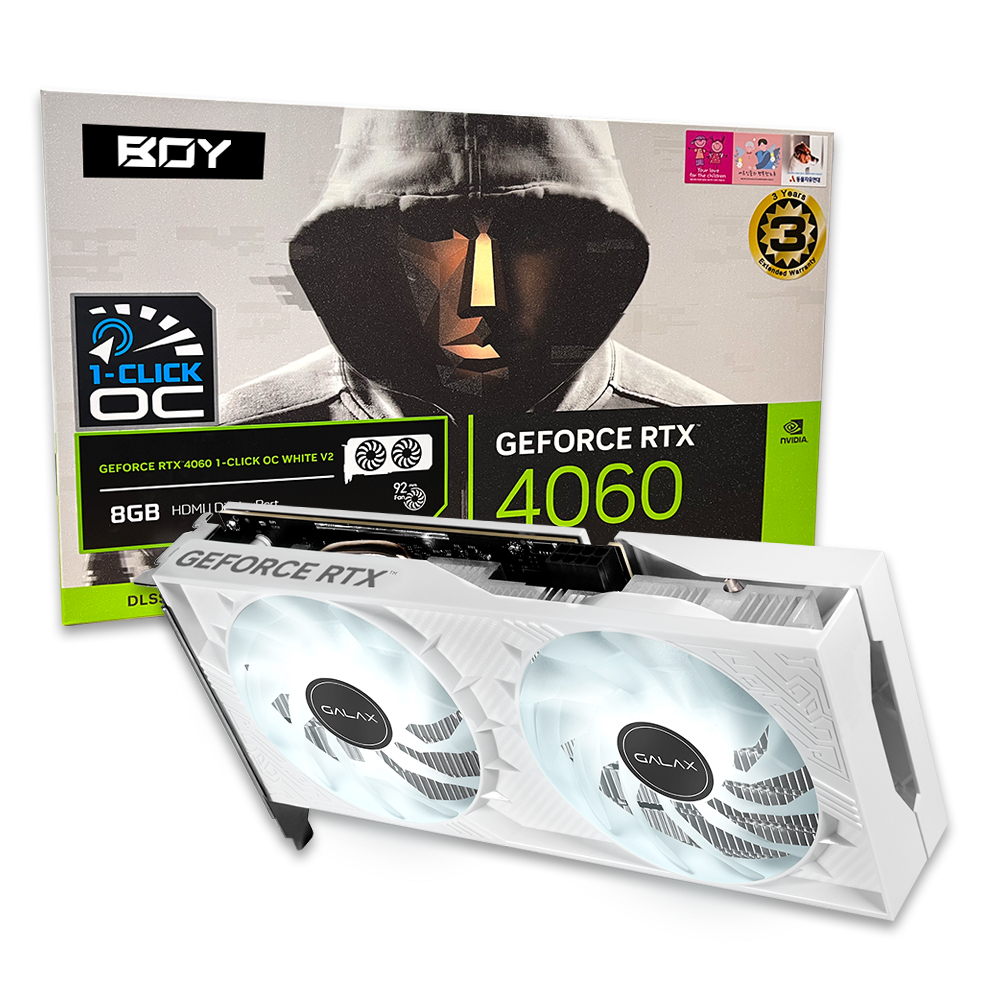갤럭시 BOY 지포스 RTX 4060 WHITE OC V2 D6 8GB_이미지