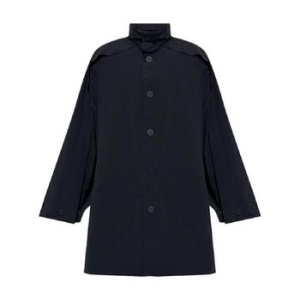 Homme 플리세 윙 스탠드 카라 미드 렝스 코트 HP46FA330