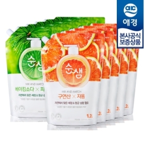 순샘 구연산 자몽 주방세제 리필 1.2L (10개)_이미지