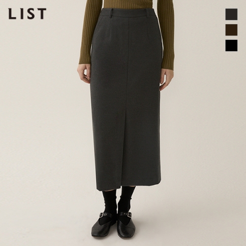 인동에프엔 리스트 여성 울 혼방 슬릿 롱 스커트_TWWSKP82100