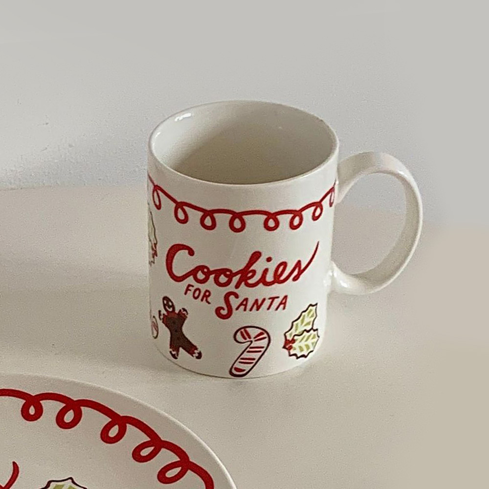 홈파티 레트로 쿠키 세라믹 머그컵 320ml