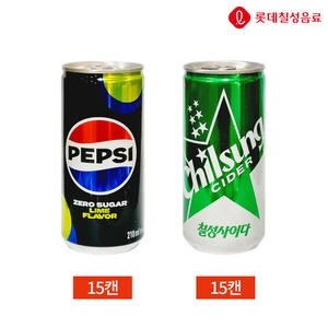 롯데칠성음료 <b>펩시</b>콜라 제로 라임 210ml + 칠성사이다 제로 210ml