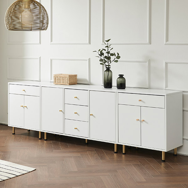 파로마 이즈 밀크 서랍형 거실장 세트 2350_이미지