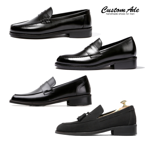  커스텀에이드 CUSTOMADE  7cm 페니로퍼 수제화 카넬 EL0198BK