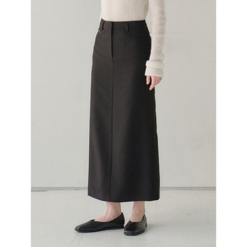 포토리뷰 Back-slit Maxi Skirt Black AT6SKA026BK 1082591