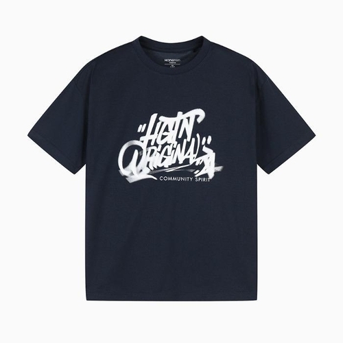 행텐 틴즈 동백01 그래피티 레터 반팔 티셔츠_네이비 14570-031-406-31-097 47396280