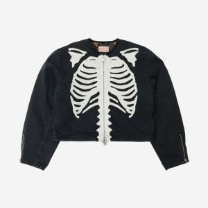 14온즈 블랙 X 데님 모토크로스 본 자켓 14 oz. Denim Motocross Bone 710440_이미지