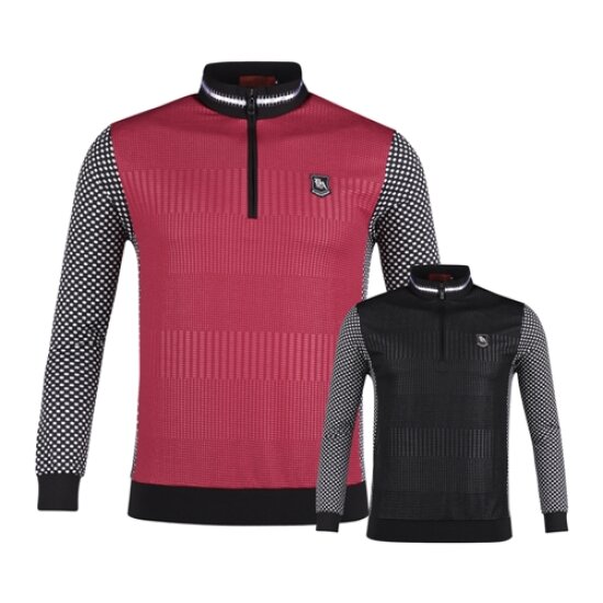 럭스골프 야마구찌 프리미엄 반집업 긴팔 골프셔츠 YG2A417