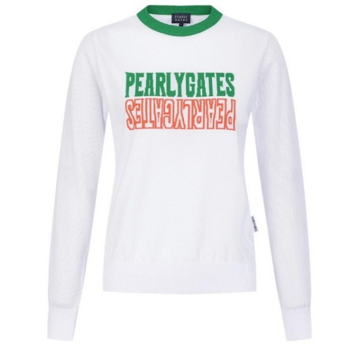 파리게이츠 메쉬 슬리브 컬러 로고 자카드 스웨터 521D2SR602_WH이미지입니다. 누르면 해당 게시물로 새창이동합니다.