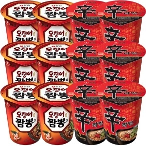 오징어짬뽕 소컵 6+신라면 소컵 6 컵라면 간식