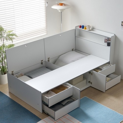 아이앤 헤르온 LED 수납헤드 2단 침대 S (매트별도)_이미지