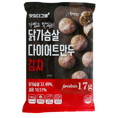 맛있다그랭 닭가슴살 다이어트 렌지만두 김치 180g (1개)