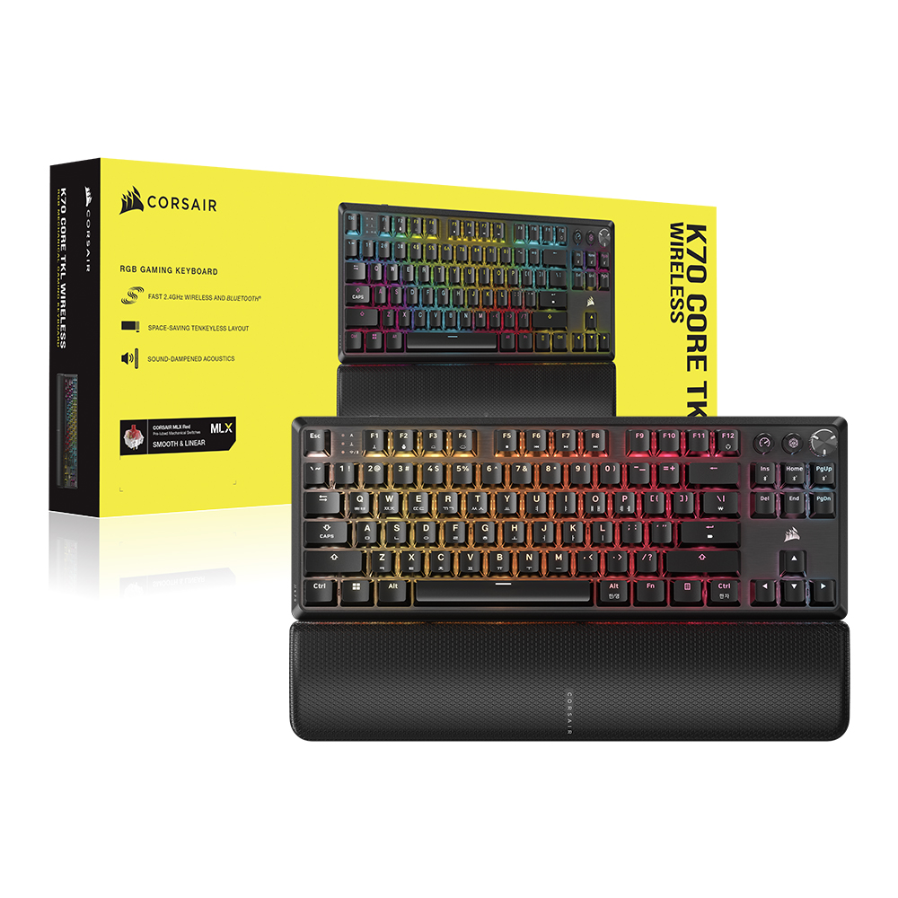 CORSAIR K70 RGB CORE TKL 무선 기계식 (적축)_이미지