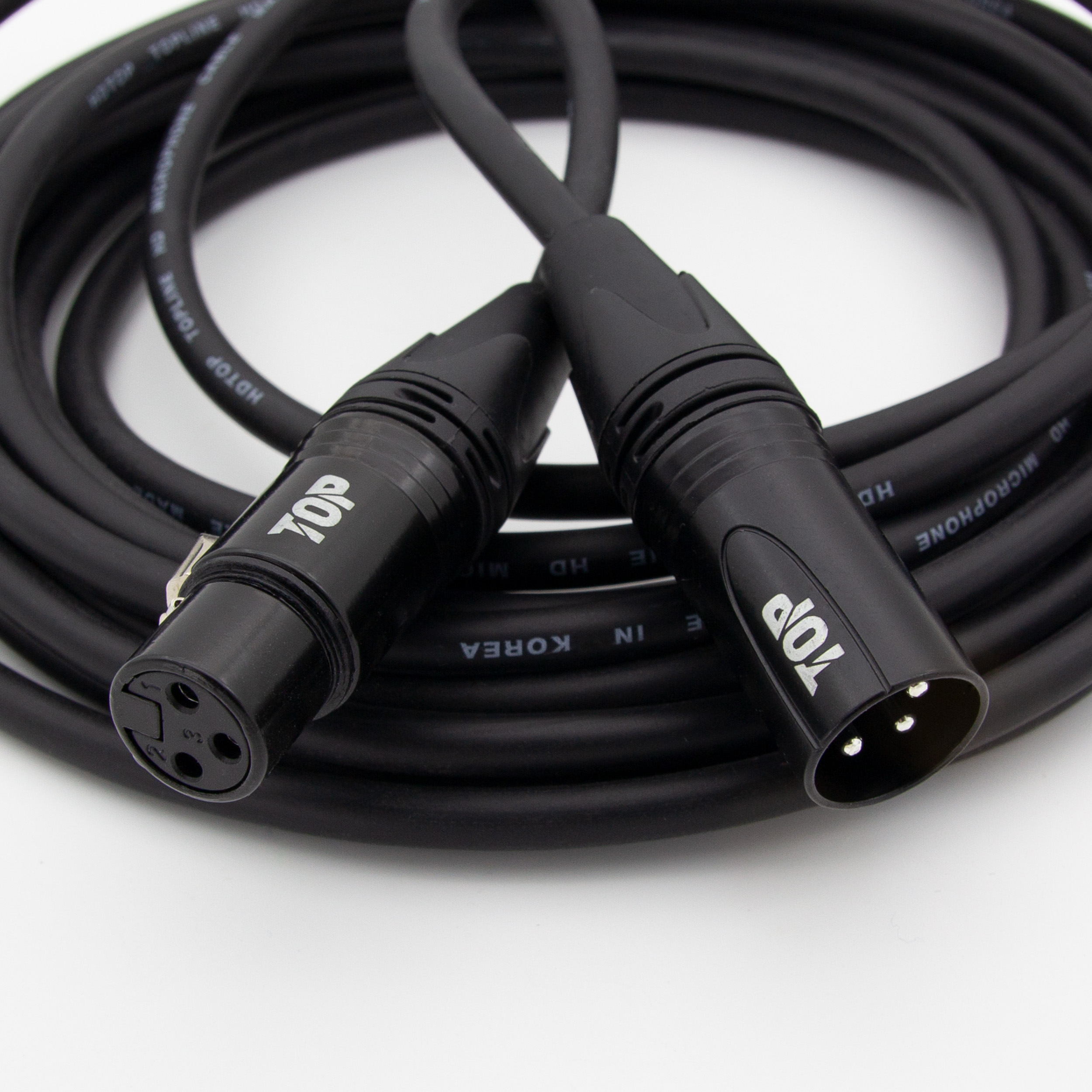 탑라인에이치디 HDTOP XLR 암 to 수 마이크 연장 케이블 블랙 (0.5m, HT-TP5327)_이미지