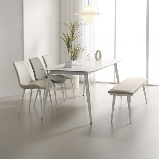 라로퍼니처 폴로 포세린 통세라믹 식탁 1800 (의자3개+벤치1개)_이미지