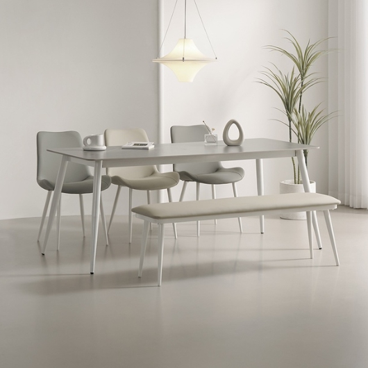 라로퍼니처 폴로 포세린 통세라믹 식탁 1800 (의자3개+벤치1개)_이미지
