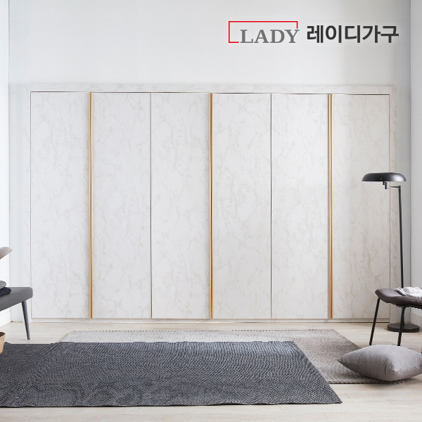 레이디가구 마블 여닫이 붙박이장 (300cm)_이미지