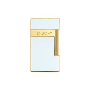 ST<b>듀퐁</b> 25 슬리미 <b>라이터</b> 뉴 로고 화이트 래커/골든 CA028224Z