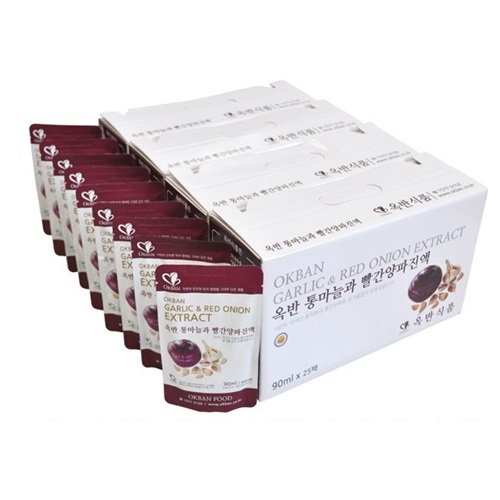 옥반식품 옥반 통마늘과 빨간양파 진액 90ml 25포 (4개)_이미지