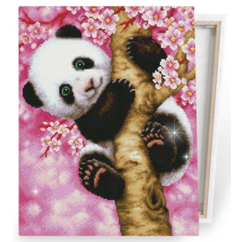 아이러브페인팅 DIY 캔버스형 보석십자수 벚꽃판다