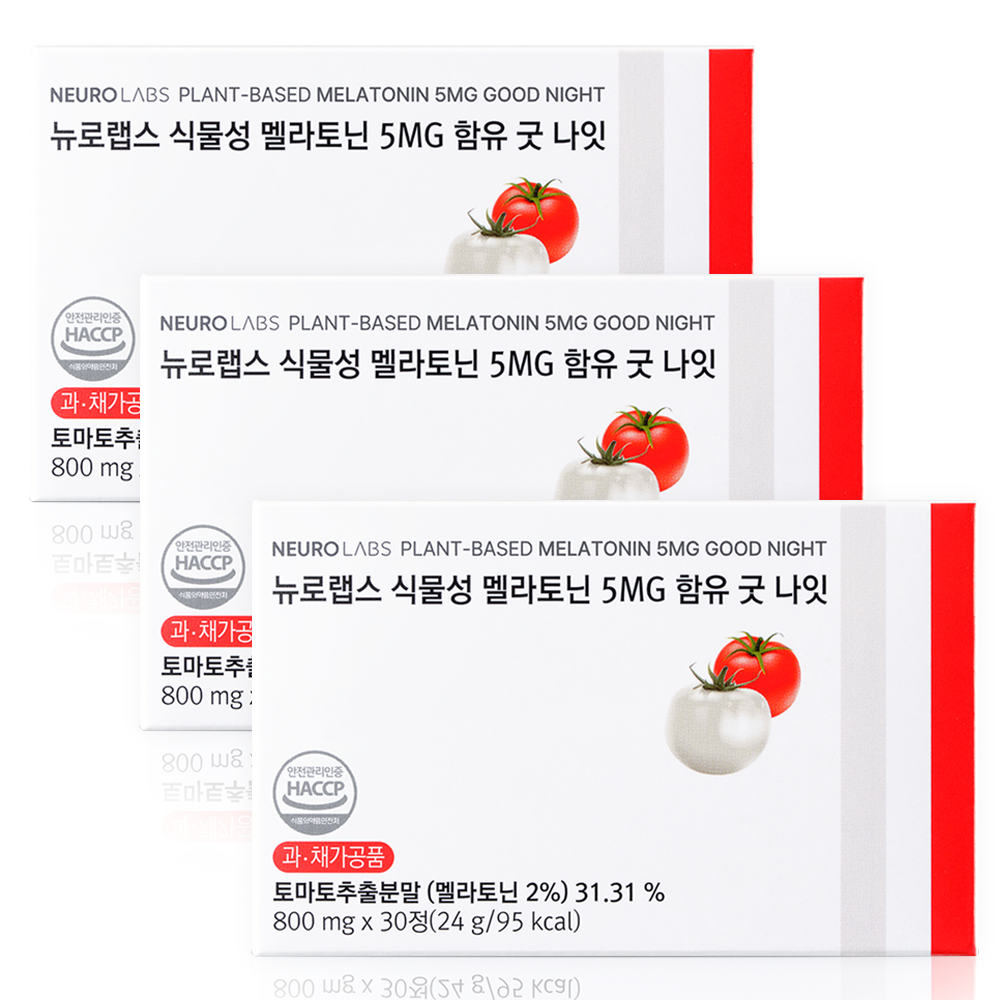 비오팜 뉴로랩스 식물성 멜라토닌 5MG 함유 굿 나잇 30정 (3개)_이미지