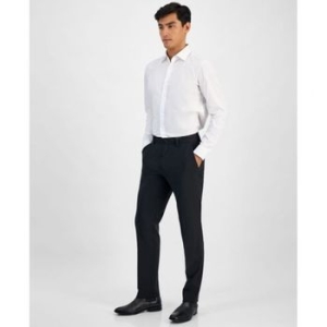 휴고보스 HUGO by 맨즈 Modern-Fit 솔리드 울 블렌드 Suit Separate 팬츠 블랙 22380884 92396