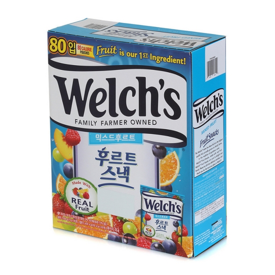 농심 웰치 믹스드후르트 후르트스낵 80개입 2kg (1개)