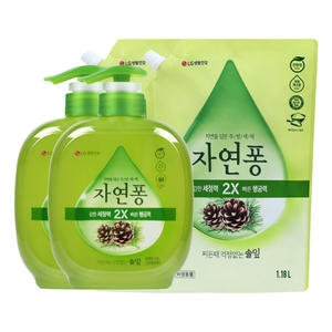 자연퐁 2X 솔잎 490ml + 리필 1.18L (본품2개+리필2개)_이미지