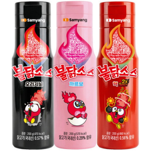 삼양식품 불닭소스 오리지널 200g + 불닭소스 까르보 200g + 불닭소스 핵 200g