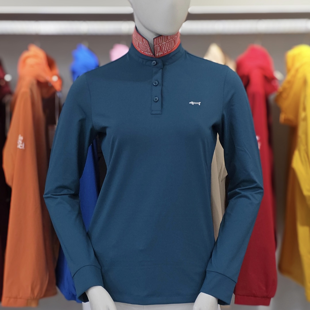 SS 여성 에리 안 로고프린트 배색 티셔츠 7LOTS302X 90 터키블루 90