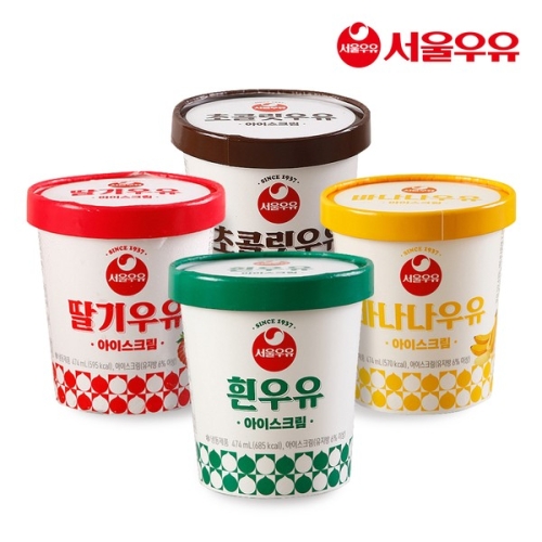 서울우유 아이스크림 바나나우유맛 474ml (4개)_이미지