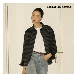 Lapiaf 체크 크롭 아우터 셔츠 1종 911561
