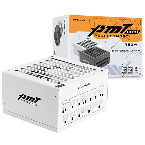 darkFlash 퍼펙트모스트 <b>750W</b> 80PLUS골드 풀모듈러 ATX3.1 화이트