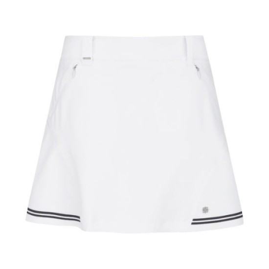 세인트앤드류스 컬러 라인 사선 절개 훌 큐롯 스커트 821C2PC383_WH