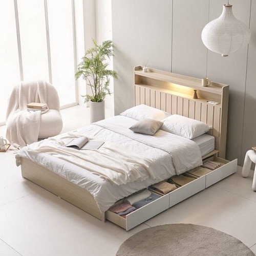 트리플 벨로스 수납형 LED침대 SS (9존유로탑독립)_이미지