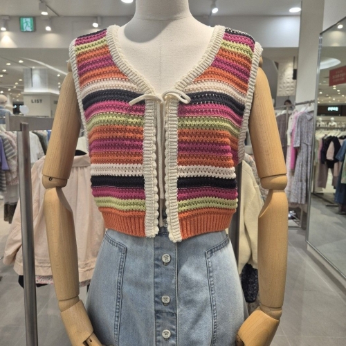 써스데이아일랜드 칼라 블록킹 펑키 베스트 T244MVT233W 47092_T244MVT233W
