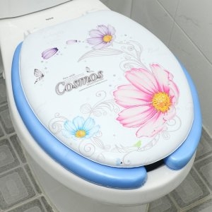 코스모스 변기커버 U자 중형 블루 변기시트 덮개 뚜껑