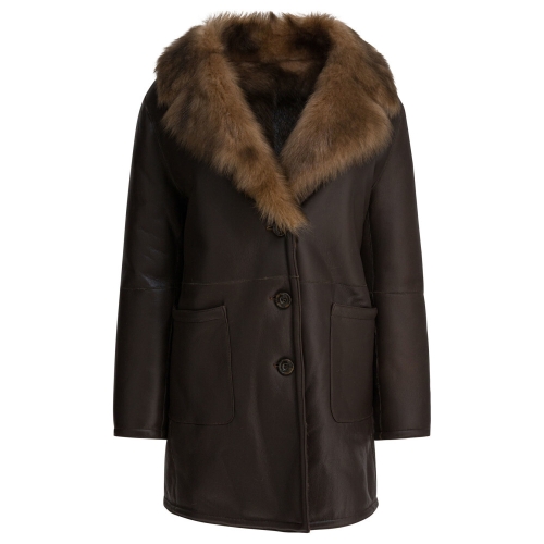 B&W 블랙앤화이트 퍼 자켓 FW25 1650MONTONEMARRONE 6848124_이미지