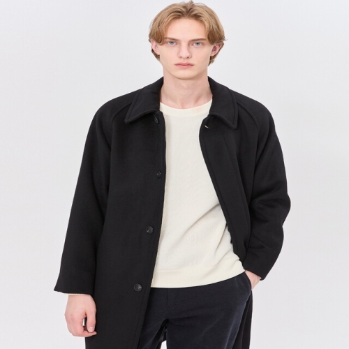 헤지스 남성 블랙 울캐시미어혼방 발마칸 코트_WHCO4D504BK_이미지