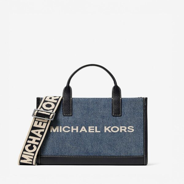 마이클코어스 쿠퍼 데님 탑 지퍼 스트럭처 토트 크로스바디 37S6LCOT3C3778 다크 블루 워시_이미지