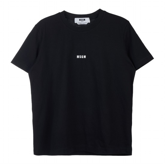 MSGM 마이크로 로고 반팔 티셔츠 2000MDM500 200002 (99, 블랙)_이미지