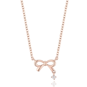 로이드 여성용 나비 리본 10K 목걸이 LNU24004T 핑크골드_이미지