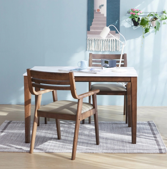 베스트리빙 루마니아 마티나 와이드 세라믹 원목 식탁 1205 (의자2개)