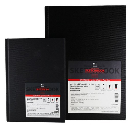 신한화구 프리미엄 스케치북 하드커버 100g (A4)_이미지