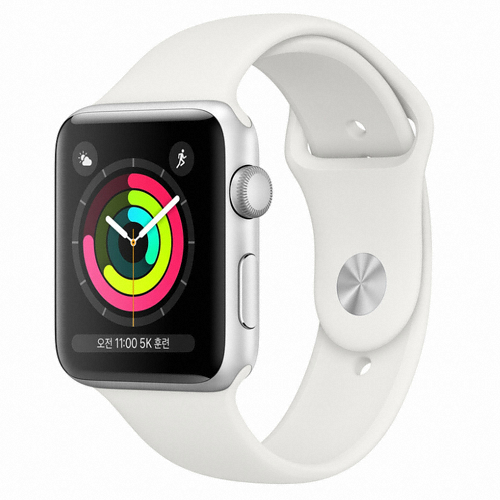 APPLE 워치 시리즈3 42mm 실버 알루미늄 (화이트 스포츠밴드)_이미지