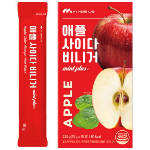에이치엔에프 마이허브랩 애플 사이다 비니거 민트 플러스 225g (15g x 15포)
