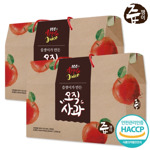 케이에프한국자연농산 즙쟁이 오직 사과 80ml 30포 (2개)_이미지