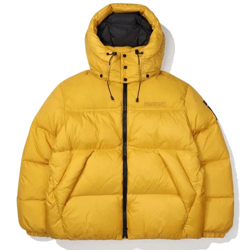 휠라 컬러블럭 다운 패딩자켓 FS2DJF4131X (MUD, 머스타드)_이미지