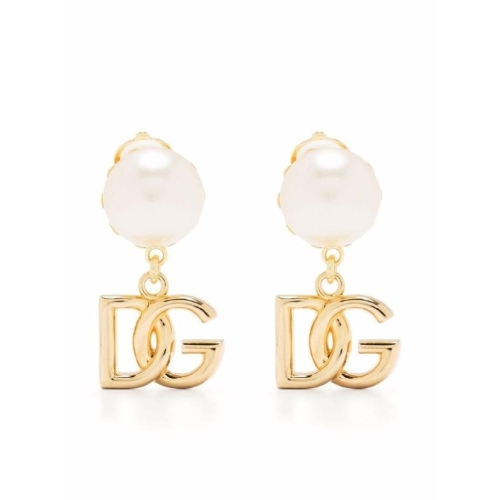 EARRINGS WITH DG LOGO AND PEARL metallizzato WEO2N1W1111 ZOO00 ORO