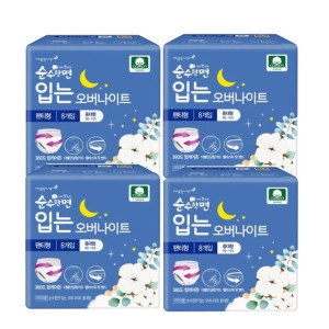 순수한면 입는 오버나이트 중대형 8개 (4팩(32개))_이미지